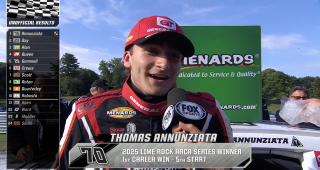 Thomas Annunziata’s Victory Lane interview at Lime Rock Park